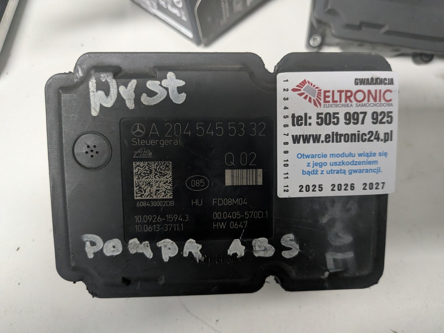 Sterownik ABS ESP Mercedes A2045455332, ATE 10.0926-1594.3, HW 0647